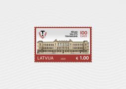Latvijas Pasts izdod Rīgas Valsts tehnikuma simtgadei veltītu pastmarku